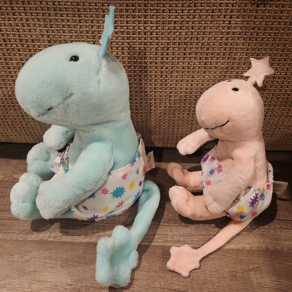 Set of 2 Gund Pink & Teal ZWIBBLE DIBBLE Plush Toys From Late 80s Early 90s - Picture 2 of 15